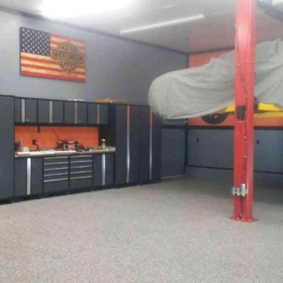 Liquid Floors USA Garage With Lift
